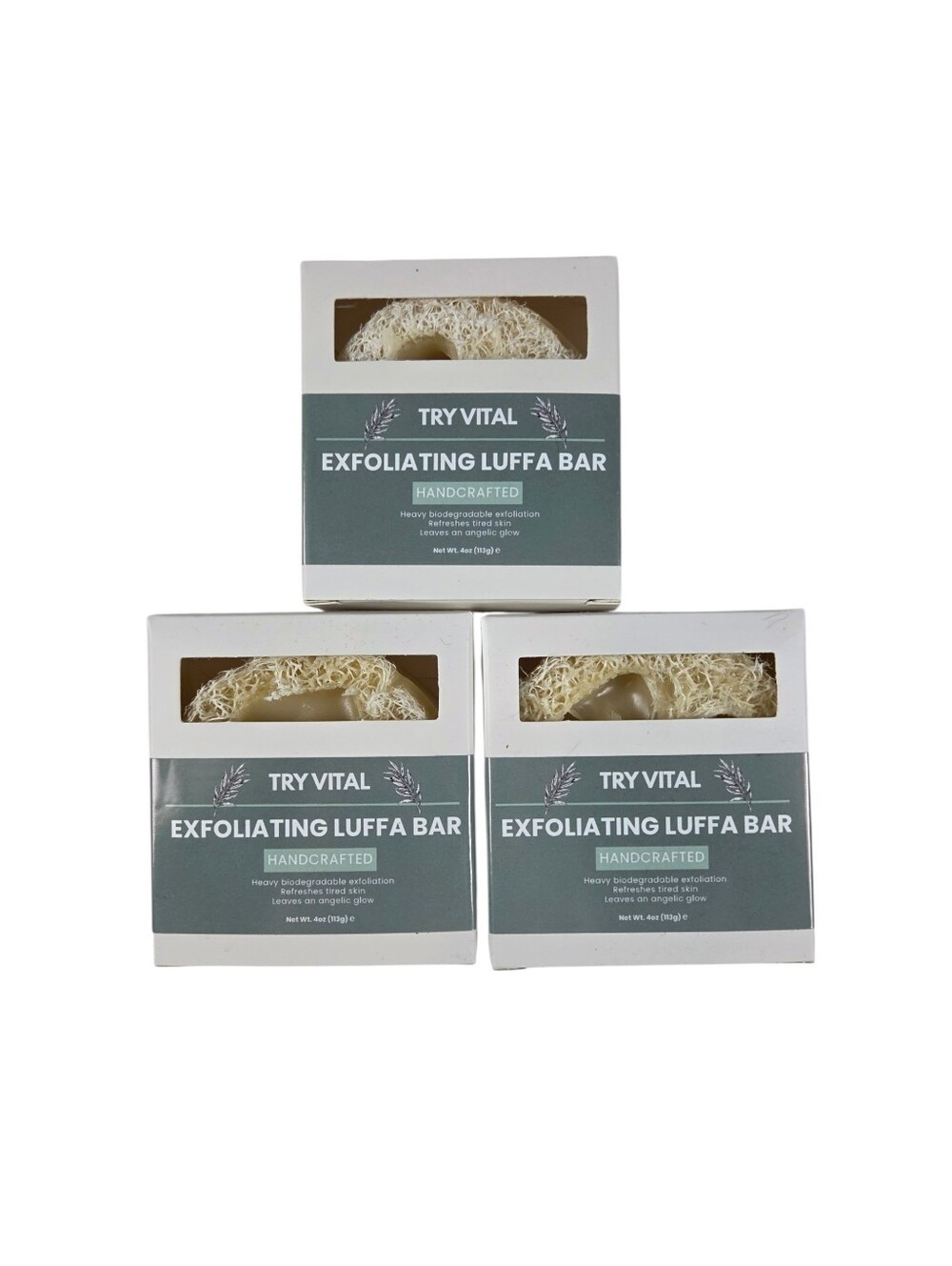 Try Vital Lavender 4oz Exfoliating Luffa Bar Soaps Lot of 3